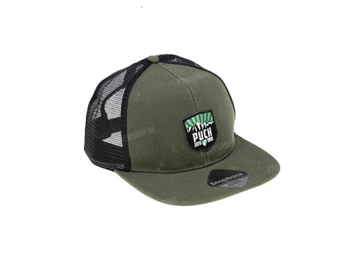 Pet Puch Logo Patch olijfgroen / zwart snapback 